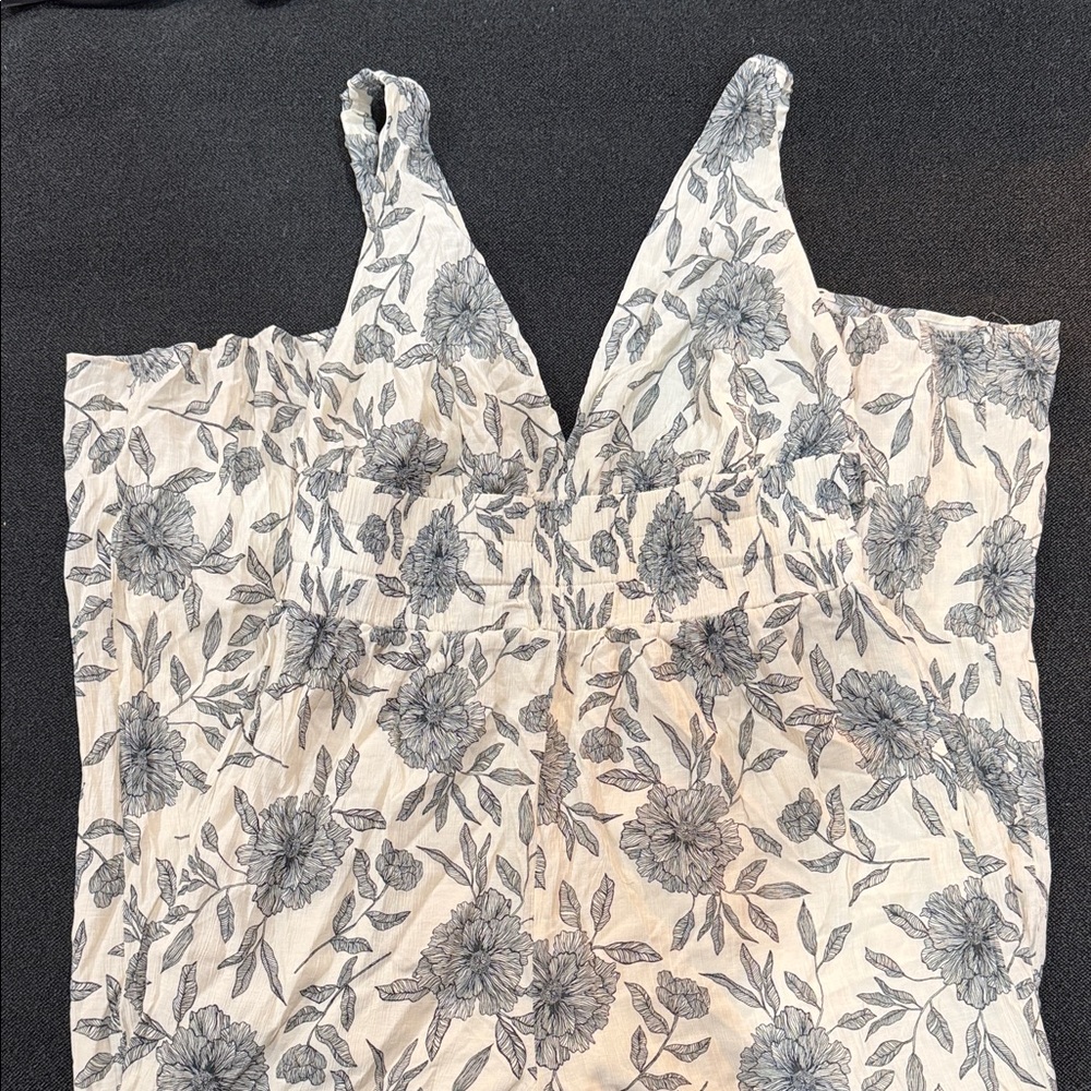 Abercrombie & Fitch Black and White Floral Jumpsuit